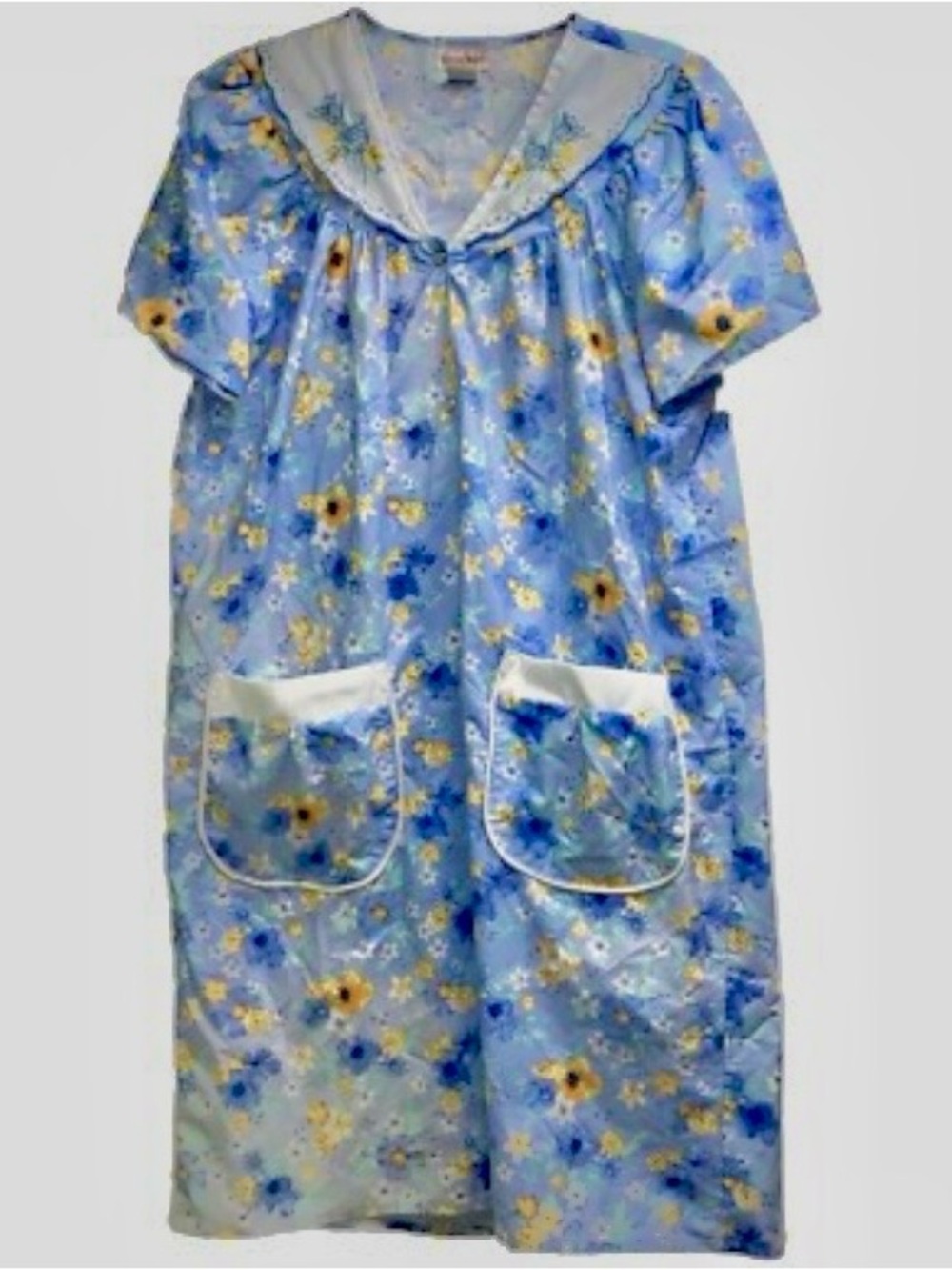 Vintage Casual Nights Snap Front House Dress Housecoat Pajama Lounge Robe XL